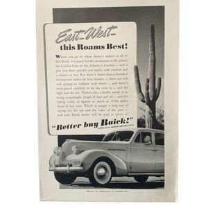 Vintage 1939 Buick East-Weat Roams Best Ad Advertisement